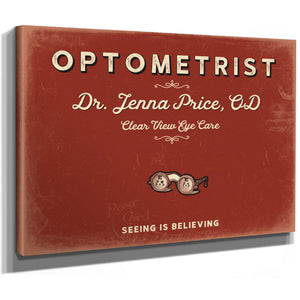 Personalized Optometrist Sign, Seeing Is Believing, Brick & Black, image 8
