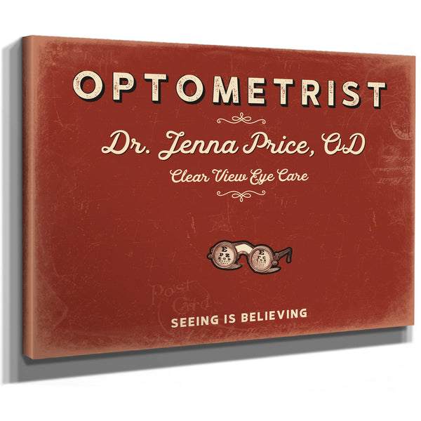 Personalized Optometrist Sign, Seeing Is Believing, Brick & Black, image 8