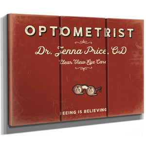 Personalized Optometrist Sign, Seeing Is Believing, Brick & Black, image 14