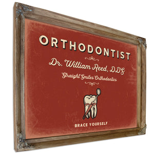 Personalized Orthodontist Sign, Brace Yourself, Brick & Black, image 6
