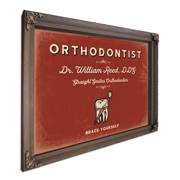 Personalized Orthodontist Sign, Brace Yourself, Brick & Black, image 7