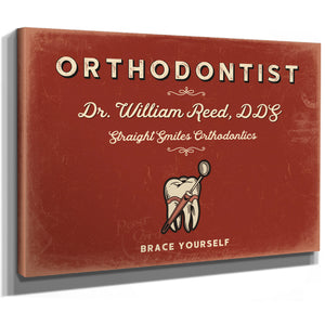 Personalized Orthodontist Sign, Brace Yourself, Brick & Black, image 8