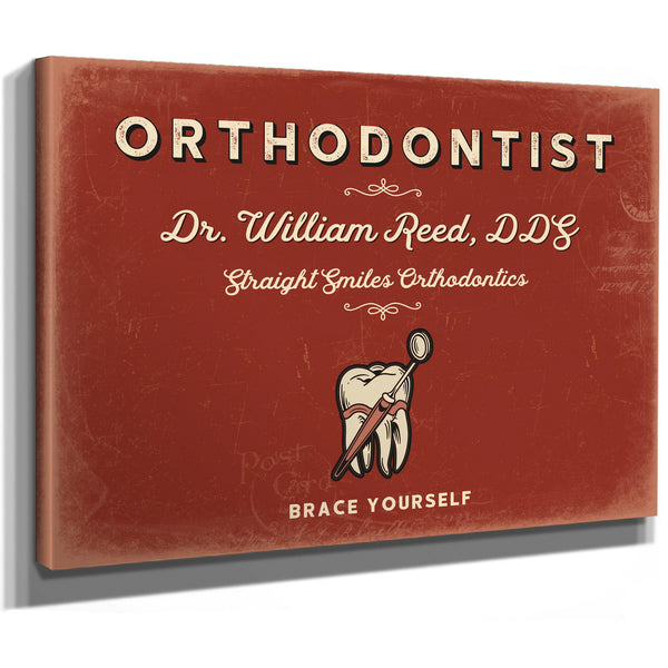 Personalized Orthodontist Sign, Brace Yourself, Brick & Black, image 8