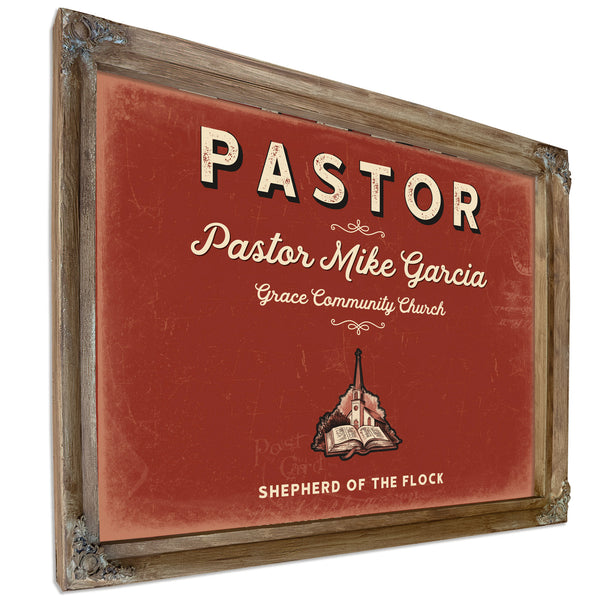 Personalized Pastor Sign, Shepherd of the Flock, Brick & Black, image 6