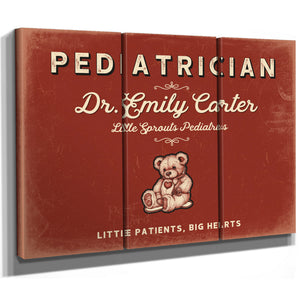 Personalized Pediatrician Sign, Little Patients, Big Hearts, Brick & Black, image 14
