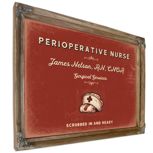 Personalized Perioperative Nurse Sign, Scrubbed In and Ready, Brick & Black, image 6