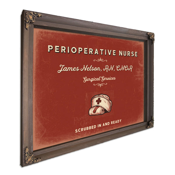 Personalized Perioperative Nurse Sign, Scrubbed In and Ready, Brick & Black, image 7