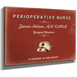 Personalized Perioperative Nurse Sign, Scrubbed In and Ready, Brick & Black, image 8