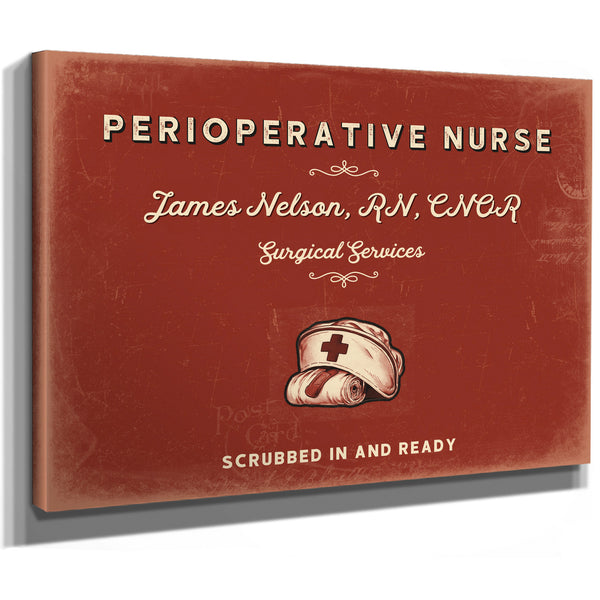 Personalized Perioperative Nurse Sign, Scrubbed In and Ready, Brick & Black, image 8