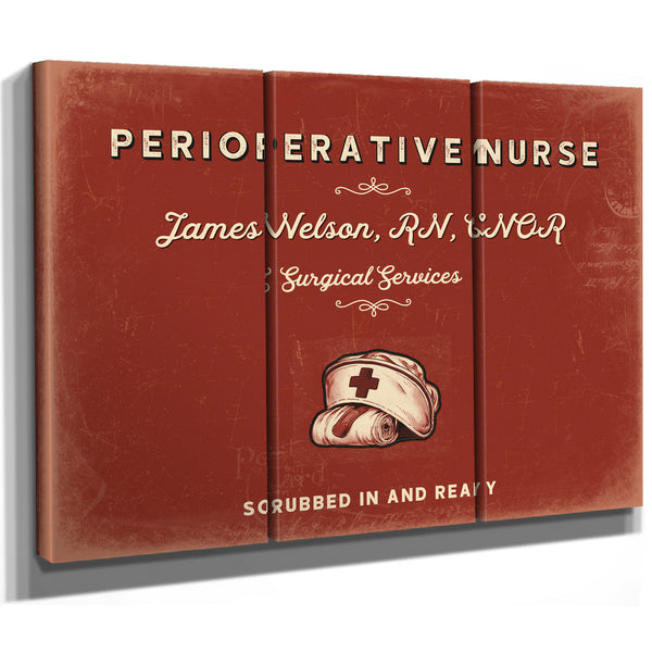 Personalized Perioperative Nurse Sign, Scrubbed In and Ready, Brick & Black, image 14