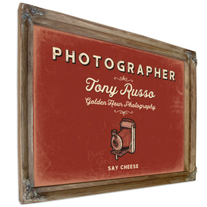 Personalized Photographer Sign, Say Cheese, Brick & Black, image 6