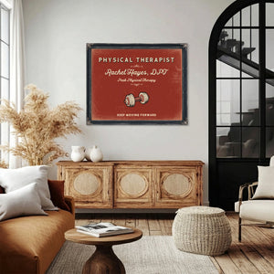 Personalized Physical Therapist Sign, Keep Moving Forward, Brick & Black, image 4