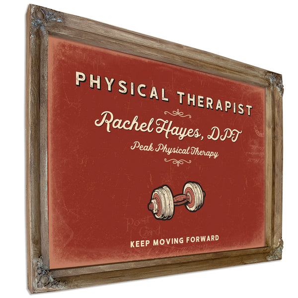Personalized Physical Therapist Sign, Keep Moving Forward, Brick & Black, image 6