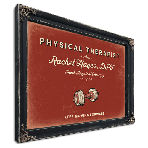Personalized Physical Therapist Sign, Keep Moving Forward, Brick & Black, image 1