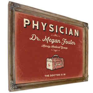 Personalized Physician Sign, The Doctor Is In, Brick & Black, image 6