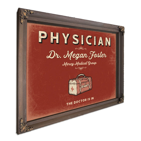 Personalized Physician Sign, The Doctor Is In, Brick & Black, image 7