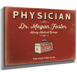 Personalized Physician Sign, The Doctor Is In, Brick & Black, image 8