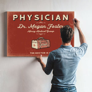 Personalized Physician Sign, The Doctor Is In, Brick & Black, image 9