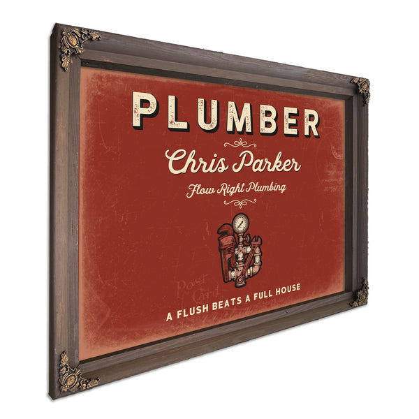Personalized Plumber Sign, A Flush Beats a Full House, Brick & Black, image 7