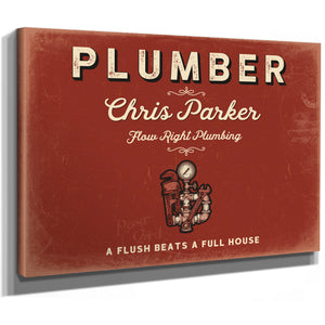 Personalized Plumber Sign, A Flush Beats a Full House, Brick & Black, image 8