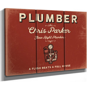 Personalized Plumber Sign, A Flush Beats a Full House, Brick & Black, image 14