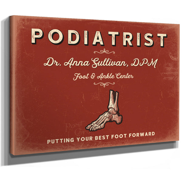 Personalized Podiatrist Sign, Putting Your Best Foot Forward, Brick & Black, image 8