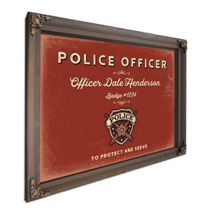 Personalized Police Officer Sign, To Protect and Serve, Brick & Black, image 7