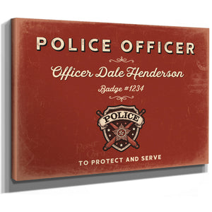 Personalized Police Officer Sign, To Protect and Serve, Brick & Black, image 8