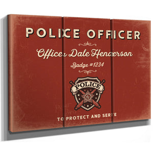 Personalized Police Officer Sign, To Protect and Serve, Brick & Black, image 14
