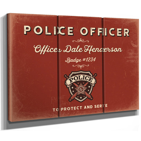 Personalized Police Officer Sign, To Protect and Serve, Brick & Black, image 14