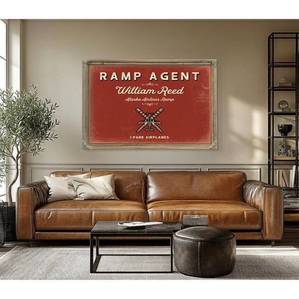Personalized Ramp Agent Sign, I Park Airplanes, Brick & Black, image 3