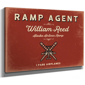 Personalized Ramp Agent Sign, I Park Airplanes, Brick & Black, image 8