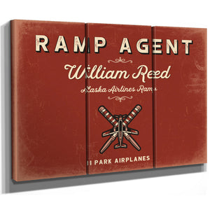 Personalized Ramp Agent Sign, I Park Airplanes, Brick & Black, image 14