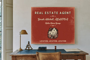 Personalized Real Estate Agent Sign, Location, Location, Location, Brick & Black, image 2