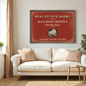 Personalized Real Estate Agent Sign, Location, Location, Location, Brick & Black, image 5