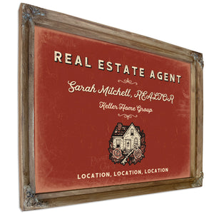 Personalized Real Estate Agent Sign, Location, Location, Location, Brick & Black, image 6