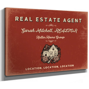 Personalized Real Estate Agent Sign, Location, Location, Location, Brick & Black, image 8