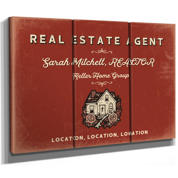 Personalized Real Estate Agent Sign, Location, Location, Location, Brick & Black, image 14