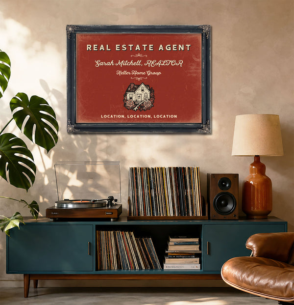 Personalized Real Estate Agent Sign, Location, Location, Location, Brick & Black, image 20
