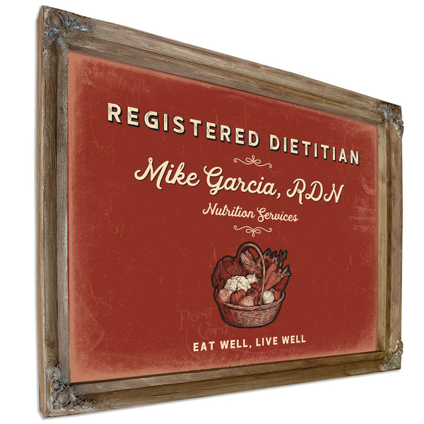 Personalized Registered Dietitian Sign, Eat Well, Live Well, Brick & Black, image 6