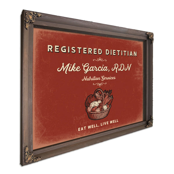 Personalized Registered Dietitian Sign, Eat Well, Live Well, Brick & Black, image 7