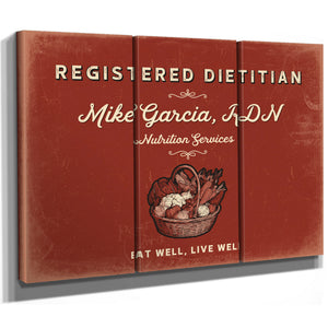 Personalized Registered Dietitian Sign, Eat Well, Live Well, Brick & Black, image 14