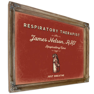 Personalized Respiratory Therapist Sign, Just Breathe, Brick & Black, image 6