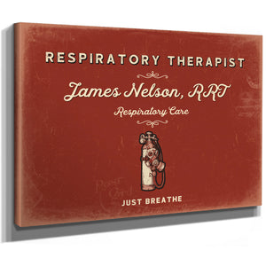 Personalized Respiratory Therapist Sign, Just Breathe, Brick & Black, image 8