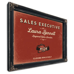 Personalized Sales Executive Sign, Closing Deals Daily, Brick & Black, image 1