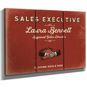 Personalized Sales Executive Sign, Closing Deals Daily, Brick & Black, image 14