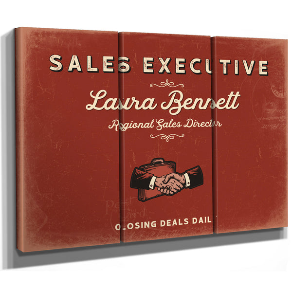 Personalized Sales Executive Sign, Closing Deals Daily, Brick & Black, image 14