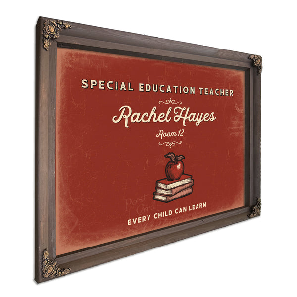 Personalized Special Education Teacher Sign, Every Child Can Learn, Brick & Black, image 7