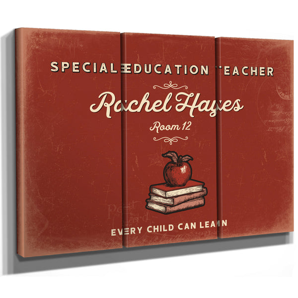 Personalized Special Education Teacher Sign, Every Child Can Learn, Brick & Black, image 14