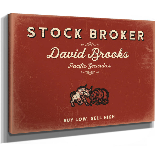 Personalized Stock Broker Sign, Buy Low, Sell High, Brick & Black, image 8